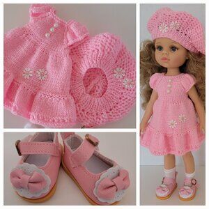 New Pretty Pink Handknit, Gift Boxed, Complete Outfit for 32cm Paola Reina Dolls